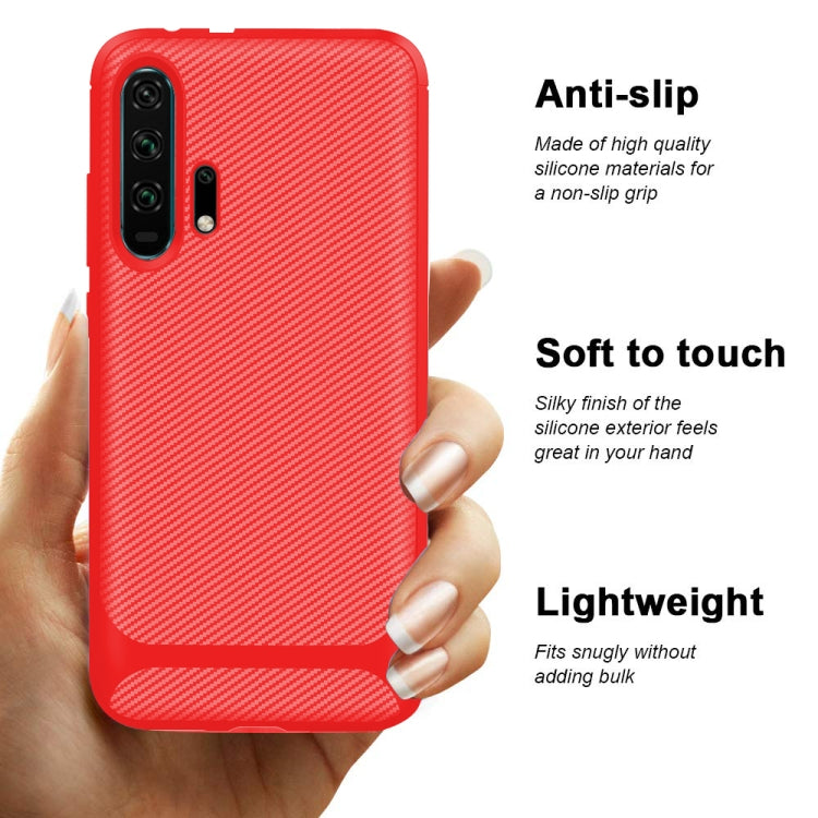For Huawei Honor 20 Pro Carbon Fiber Texture Shockproof TPU Protective Case