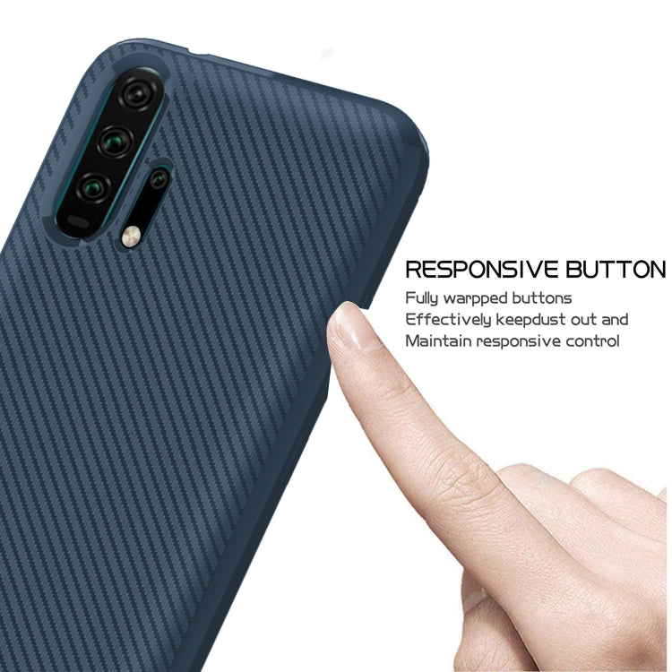 For Huawei Honor 20 Pro Carbon Fiber Texture Shockproof TPU Protective Case