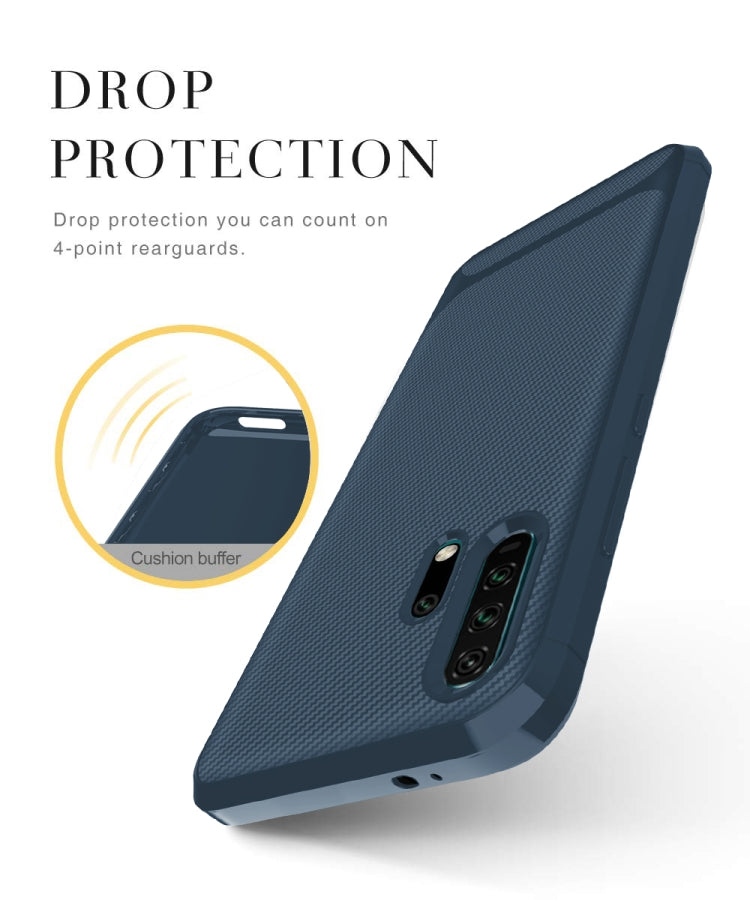 For Huawei Honor 20 Pro Carbon Fiber Texture Shockproof TPU Protective Case