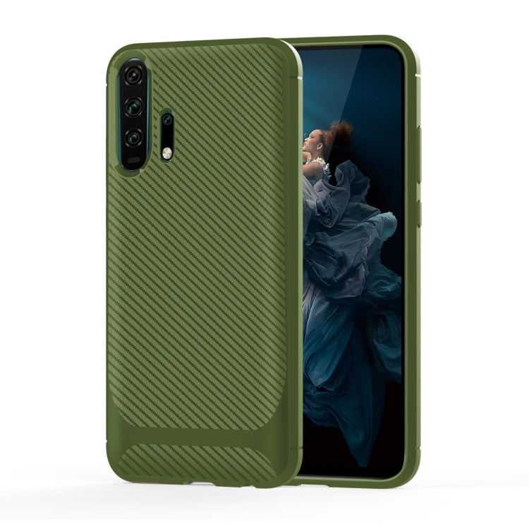 For Huawei Honor 20 Pro Carbon Fiber Texture Shockproof TPU Protective Case