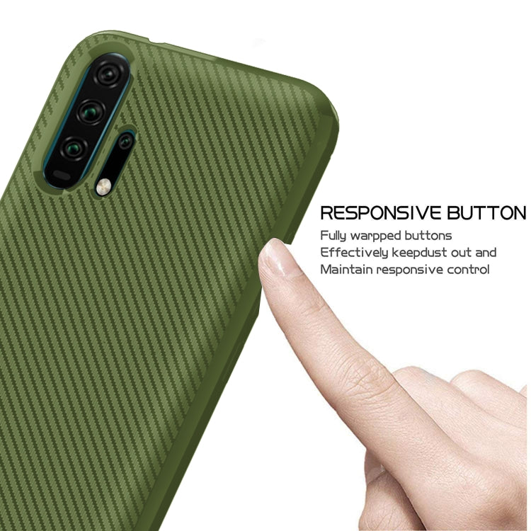 For Huawei Honor 20 Pro Carbon Fiber Texture Shockproof TPU Protective Case