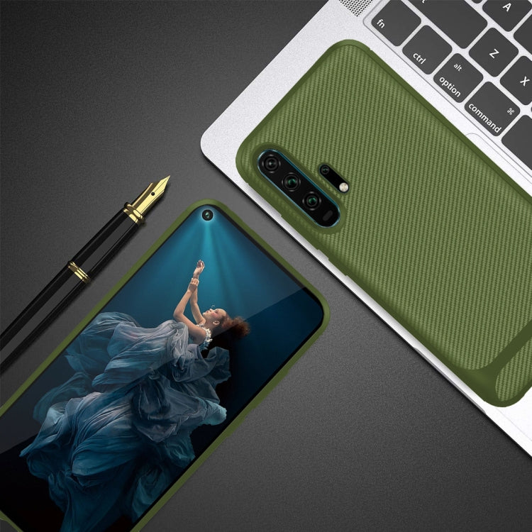 For Huawei Honor 20 Pro Carbon Fiber Texture Shockproof TPU Protective Case