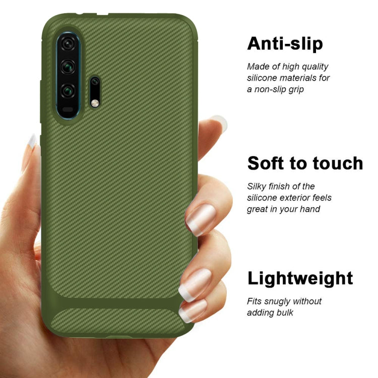 For Huawei Honor 20 Pro Carbon Fiber Texture Shockproof TPU Protective Case