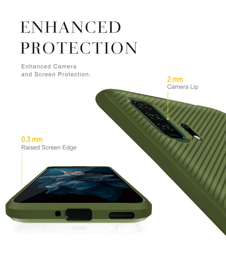 For Huawei Honor 20 Pro Carbon Fiber Texture Shockproof TPU Protective Case