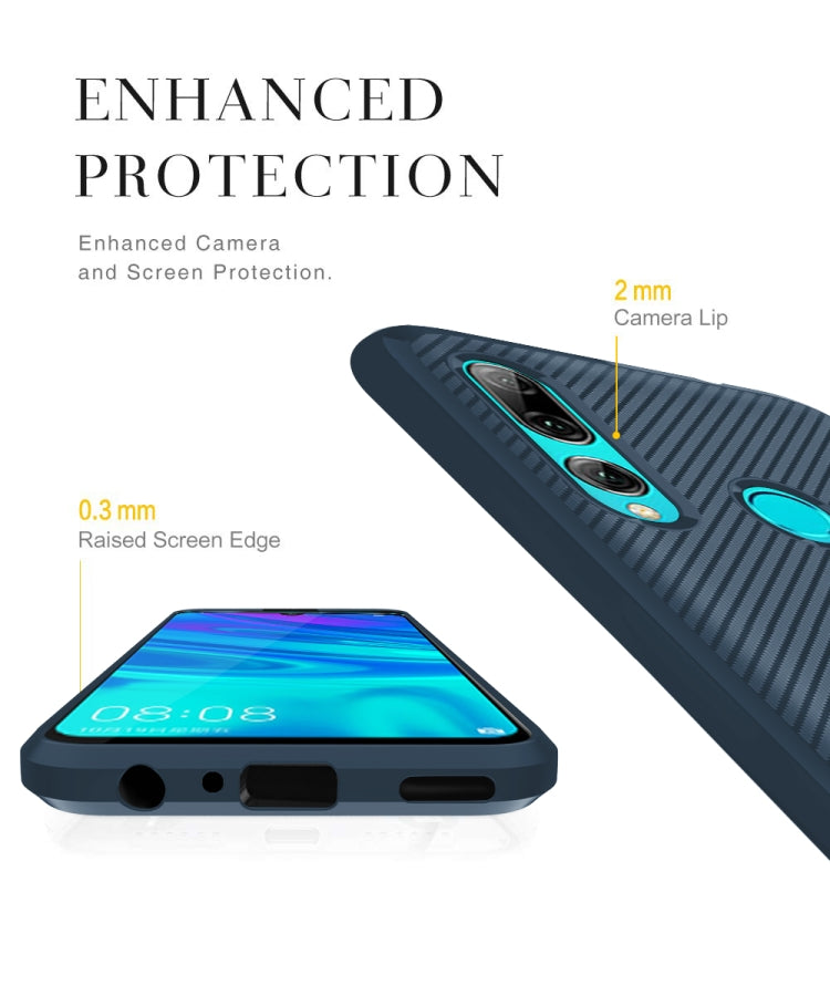 For Huawei Honor 10i Carbon Fiber Texture Shockproof TPU Protective Case