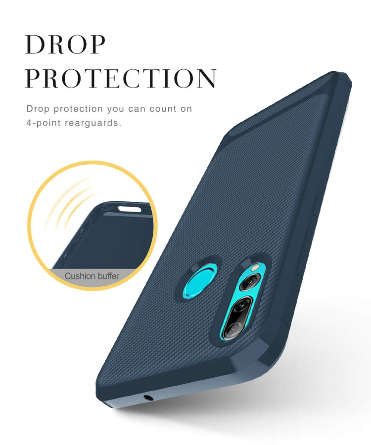 For Huawei Honor 10i Carbon Fiber Texture Shockproof TPU Protective Case