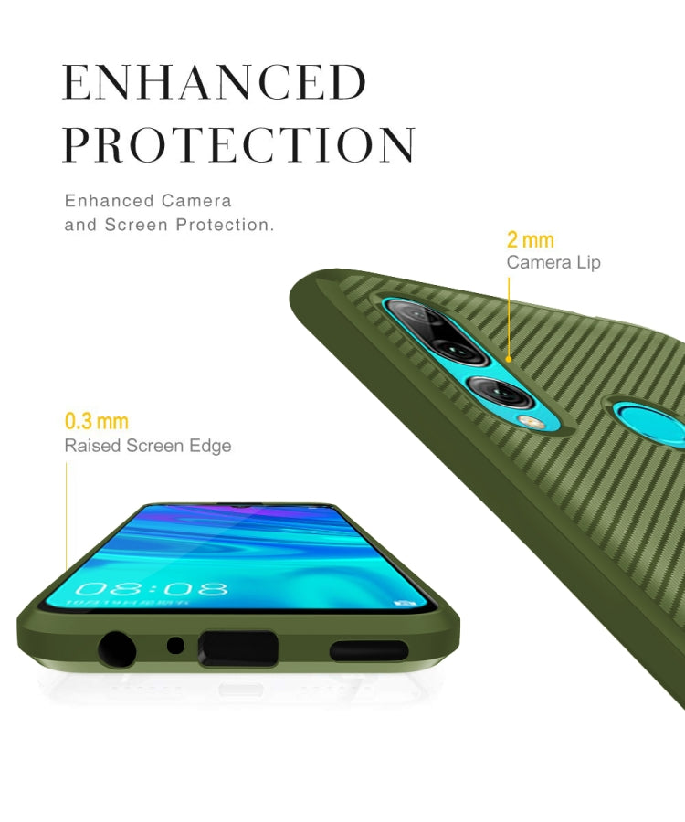 For Huawei Honor 10i Carbon Fiber Texture Shockproof TPU Protective Case