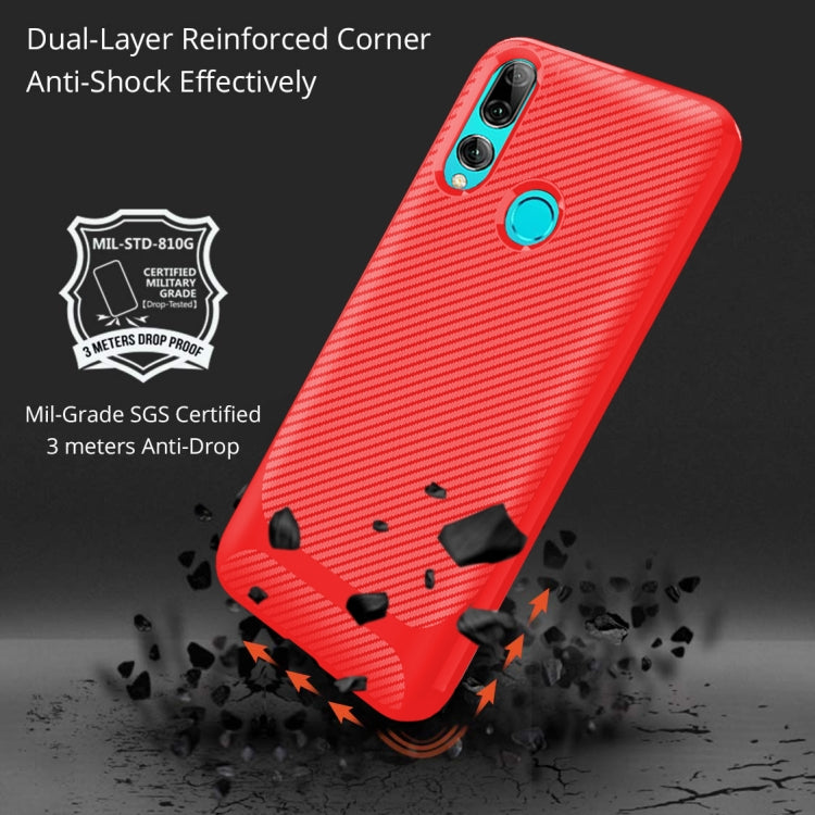For Huawei Honor 10 Lite Carbon Fiber Texture Shockproof TPU Protective Case