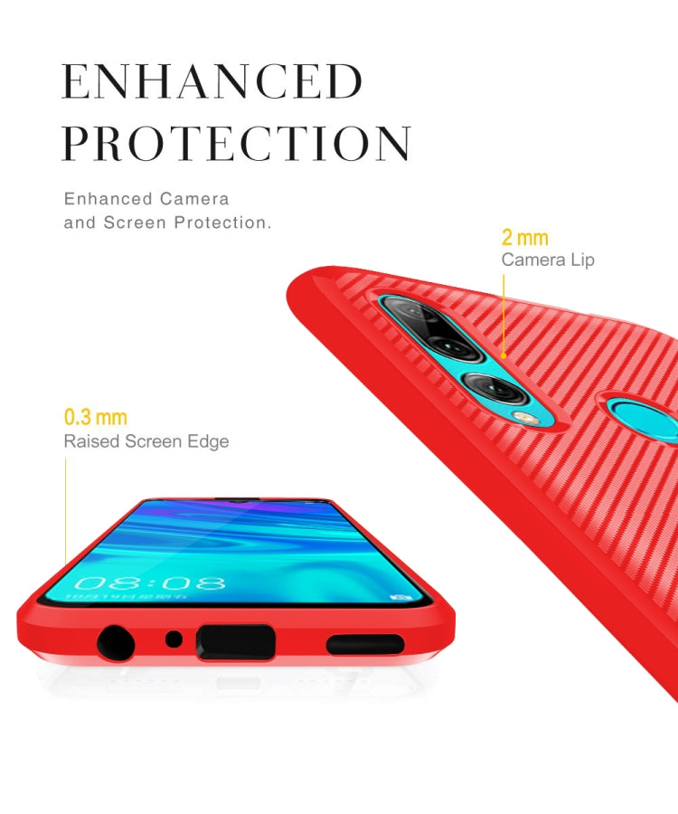 For Huawei Honor 10 Lite Carbon Fiber Texture Shockproof TPU Protective Case