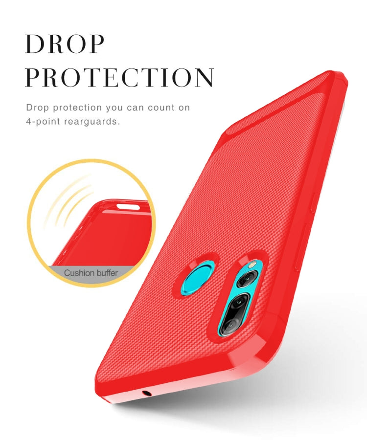 For Huawei Honor 10 Lite Carbon Fiber Texture Shockproof TPU Protective Case