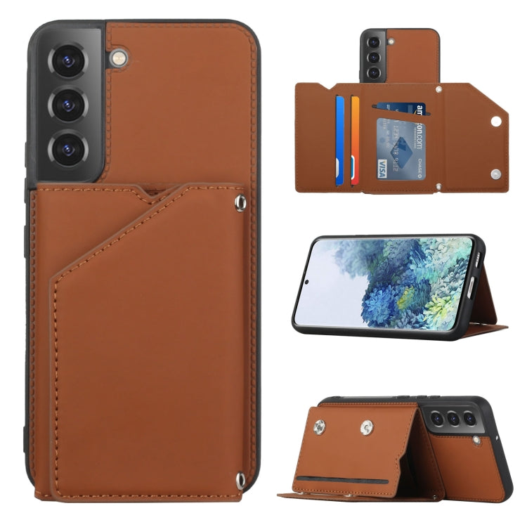For Samsung Galaxy S22+ 5G Skin Feel PU + TPU + PC Phone Case with Card Slots