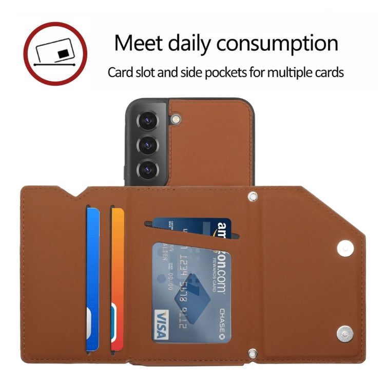 For Samsung Galaxy S22+ 5G Skin Feel PU + TPU + PC Phone Case with Card Slots