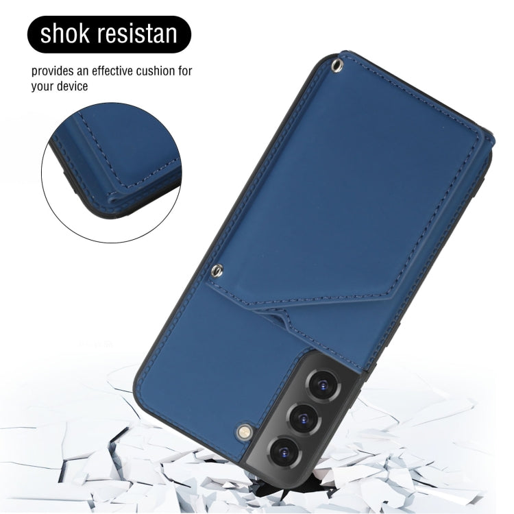 For Samsung Galaxy S22+ 5G Skin Feel PU + TPU + PC Phone Case with Card Slots