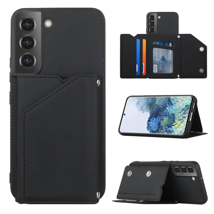 For Samsung Galaxy S22+ 5G Skin Feel PU + TPU + PC Phone Case with Card Slots