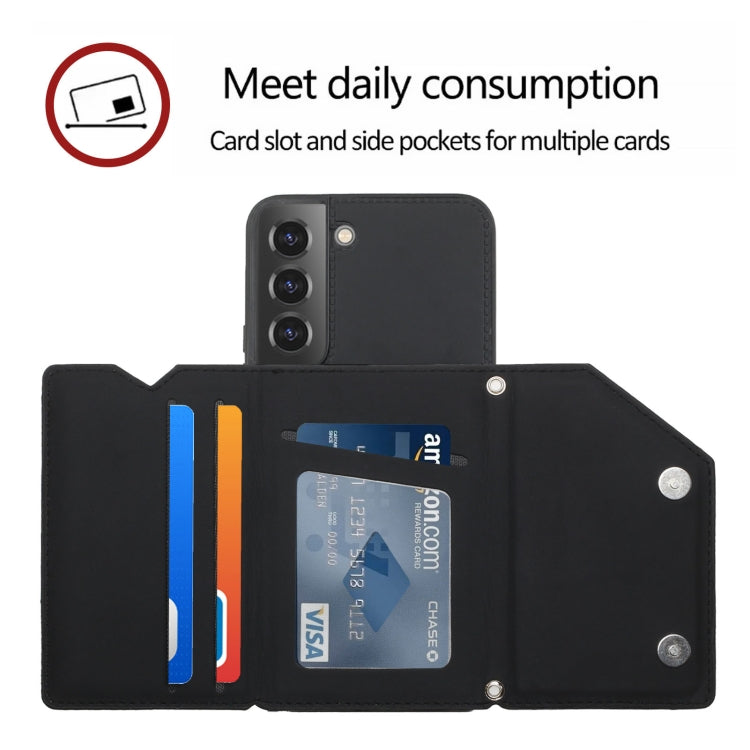 For Samsung Galaxy S22+ 5G Skin Feel PU + TPU + PC Phone Case with Card Slots