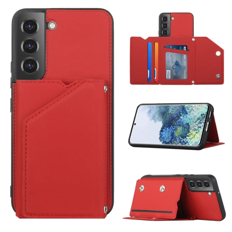 For Samsung Galaxy S22+ 5G Skin Feel PU + TPU + PC Phone Case with Card Slots