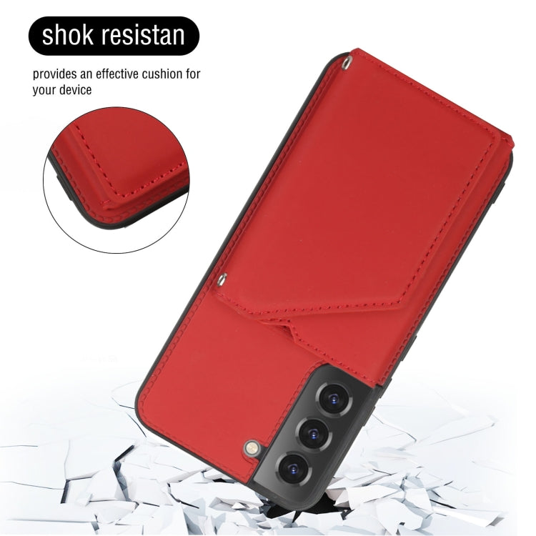 For Samsung Galaxy S22+ 5G Skin Feel PU + TPU + PC Phone Case with Card Slots