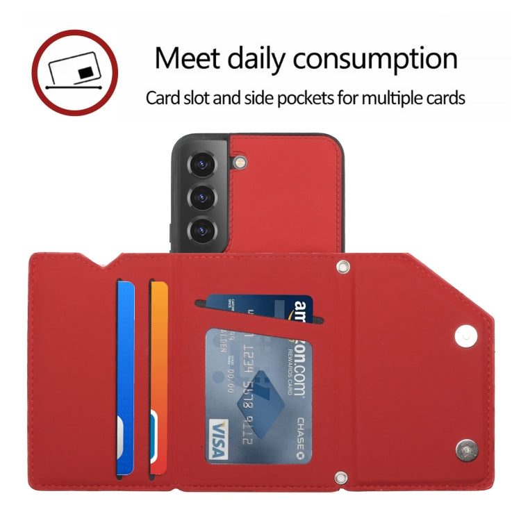 For Samsung Galaxy S22+ 5G Skin Feel PU + TPU + PC Phone Case with Card Slots