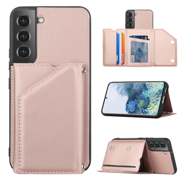 For Samsung Galaxy S22+ 5G Skin Feel PU + TPU + PC Phone Case with Card Slots