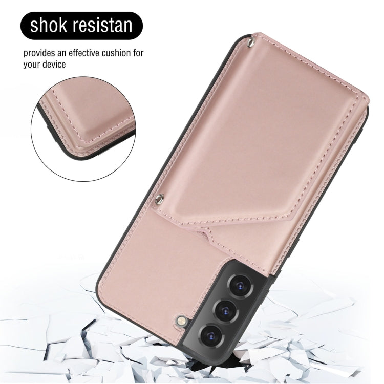 For Samsung Galaxy S22+ 5G Skin Feel PU + TPU + PC Phone Case with Card Slots