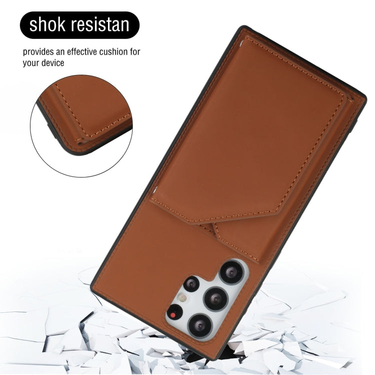 For Samsung Galaxy S22 Ultra 5G Skin Feel PU + TPU + PC Phone Case with Card Slots