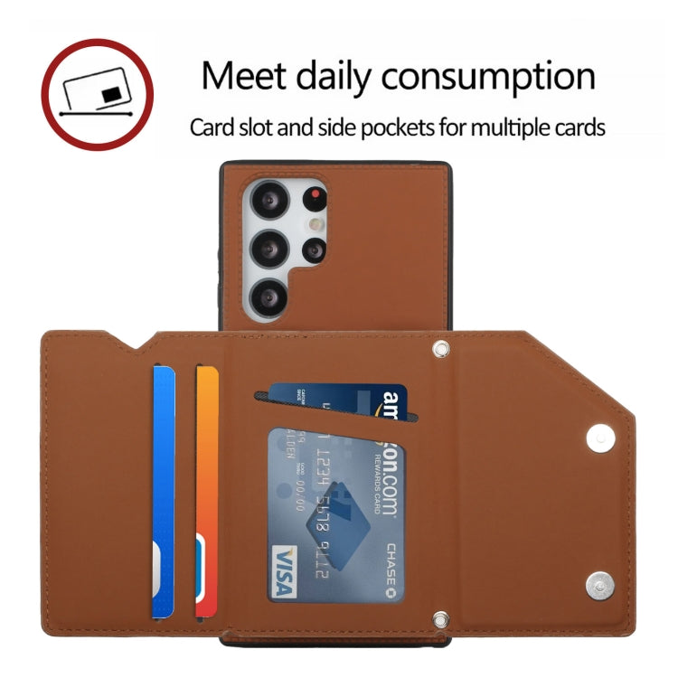 For Samsung Galaxy S22 Ultra 5G Skin Feel PU + TPU + PC Phone Case with Card Slots