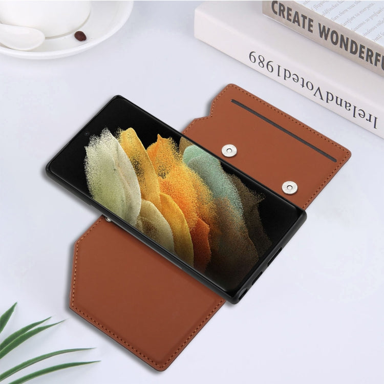 For Samsung Galaxy S22 Ultra 5G Skin Feel PU + TPU + PC Phone Case with Card Slots