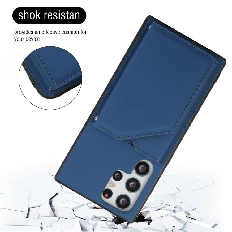 For Samsung Galaxy S22 Ultra 5G Skin Feel PU + TPU + PC Phone Case with Card Slots