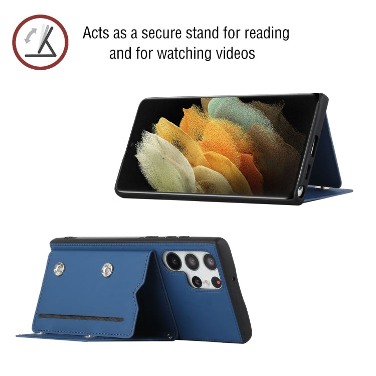 For Samsung Galaxy S22 Ultra 5G Skin Feel PU + TPU + PC Phone Case with Card Slots
