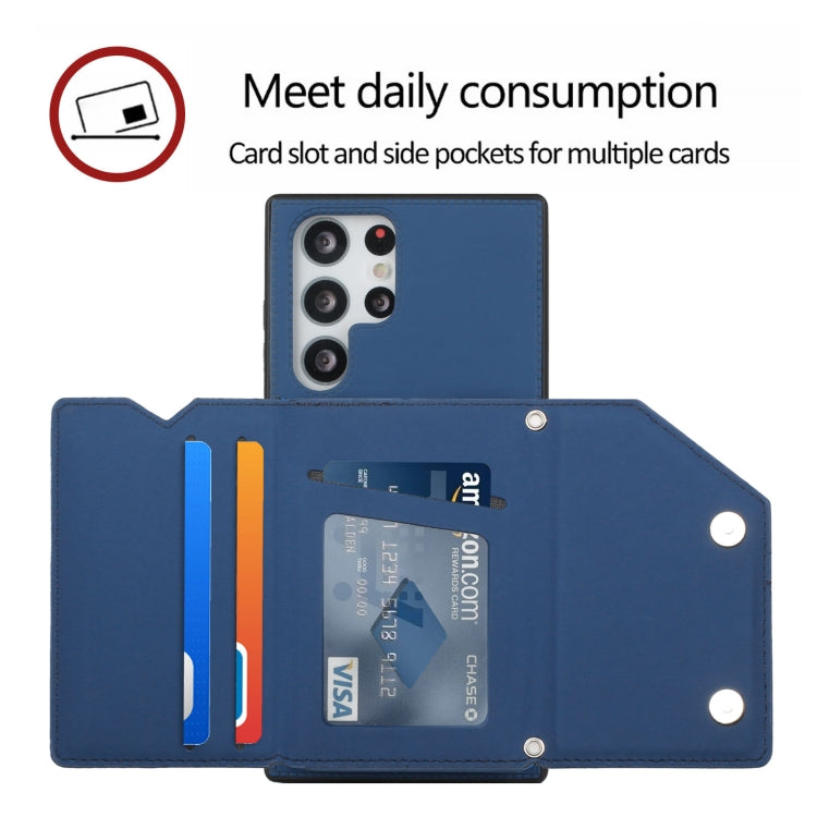 For Samsung Galaxy S22 Ultra 5G Skin Feel PU + TPU + PC Phone Case with Card Slots