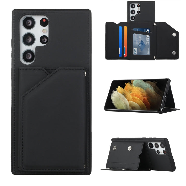 For Samsung Galaxy S22 Ultra 5G Skin Feel PU + TPU + PC Phone Case with Card Slots