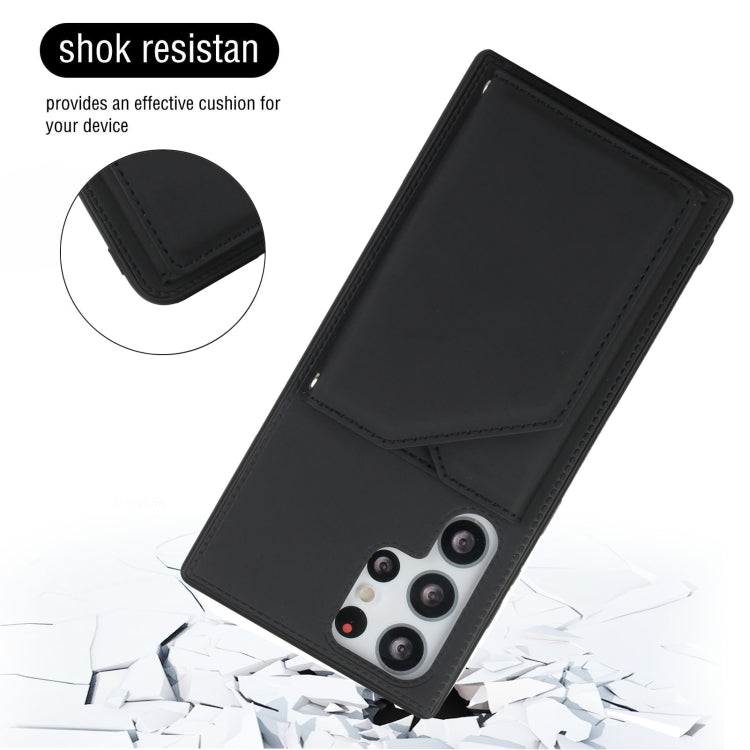 For Samsung Galaxy S22 Ultra 5G Skin Feel PU + TPU + PC Phone Case with Card Slots