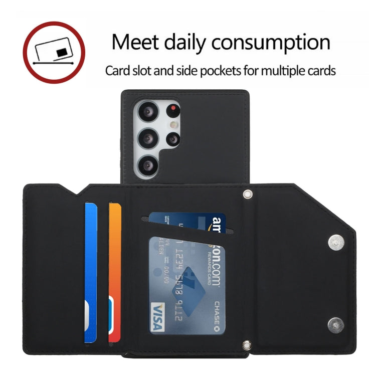 For Samsung Galaxy S22 Ultra 5G Skin Feel PU + TPU + PC Phone Case with Card Slots