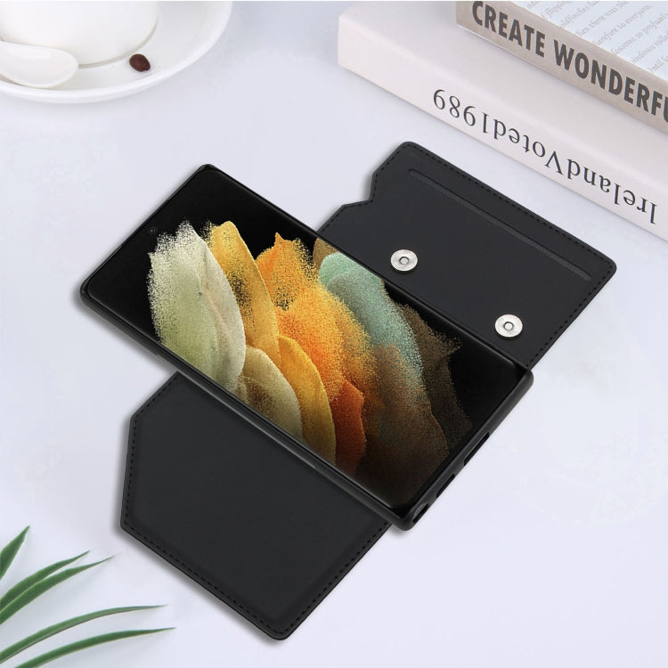 For Samsung Galaxy S22 Ultra 5G Skin Feel PU + TPU + PC Phone Case with Card Slots
