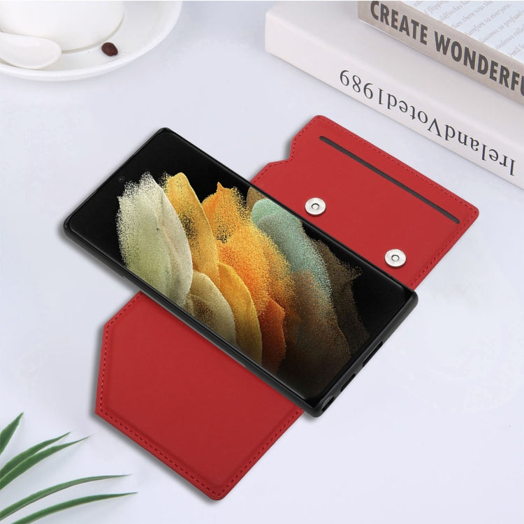For Samsung Galaxy S22 Ultra 5G Skin Feel PU + TPU + PC Phone Case with Card Slots