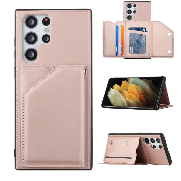 For Samsung Galaxy S22 Ultra 5G Skin Feel PU + TPU + PC Phone Case with Card Slots