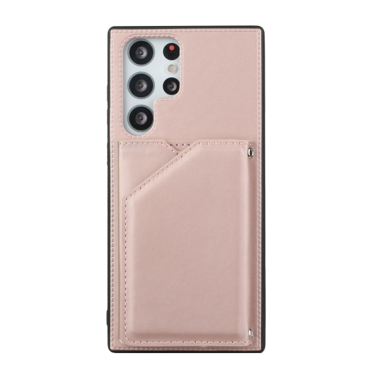 For Samsung Galaxy S22 Ultra 5G Skin Feel PU + TPU + PC Phone Case with Card Slots