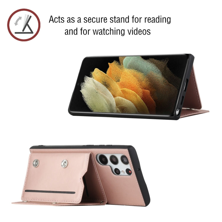 For Samsung Galaxy S22 Ultra 5G Skin Feel PU + TPU + PC Phone Case with Card Slots