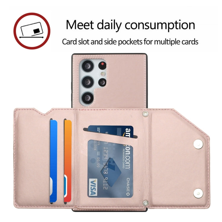 For Samsung Galaxy S22 Ultra 5G Skin Feel PU + TPU + PC Phone Case with Card Slots