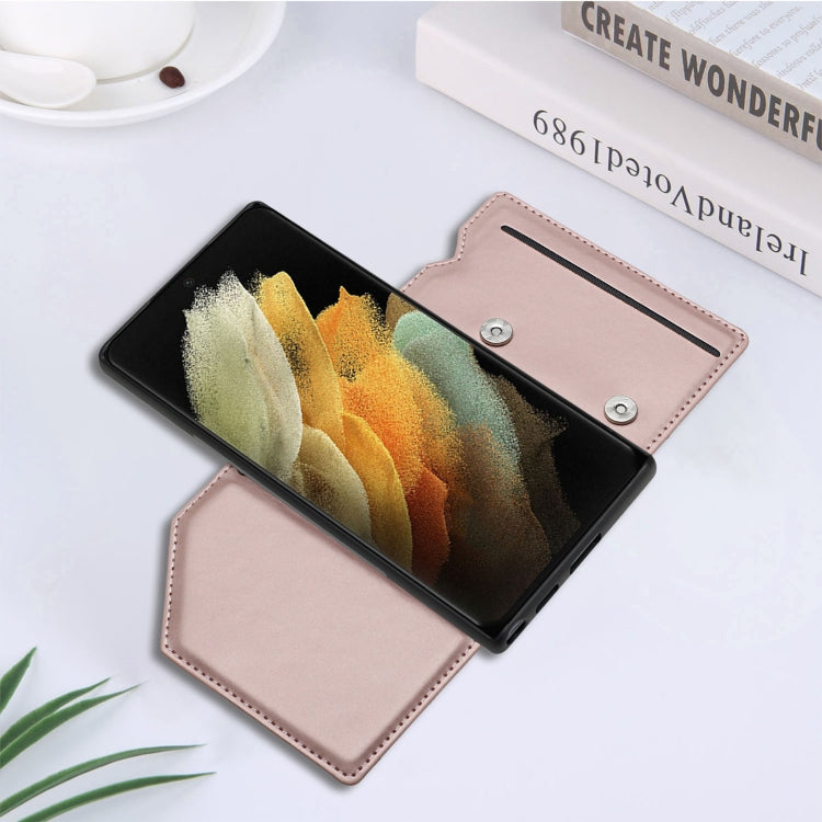For Samsung Galaxy S22 Ultra 5G Skin Feel PU + TPU + PC Phone Case with Card Slots