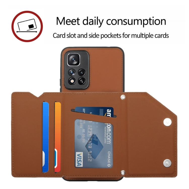 For Xiaomi Redmi Note 11 Pro Skin Feel PU + TPU + PC Phone Case with Card Slots
