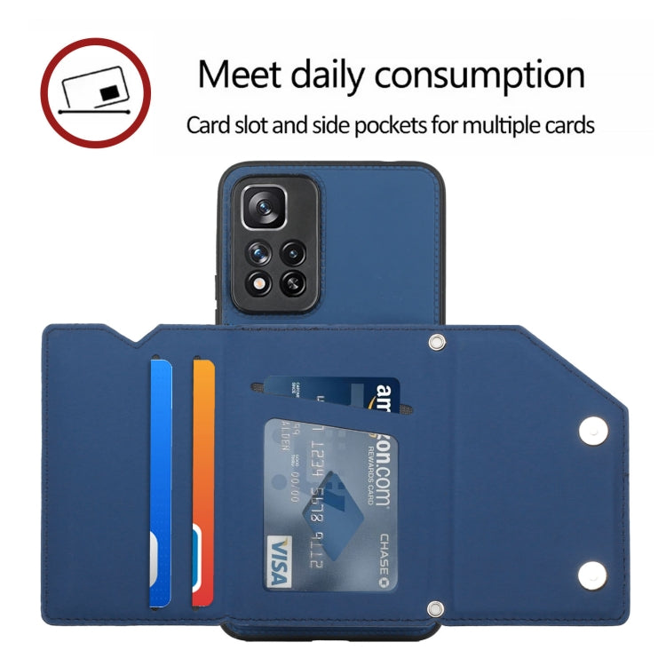 For Xiaomi Redmi Note 11 Pro Skin Feel PU + TPU + PC Phone Case with Card Slots