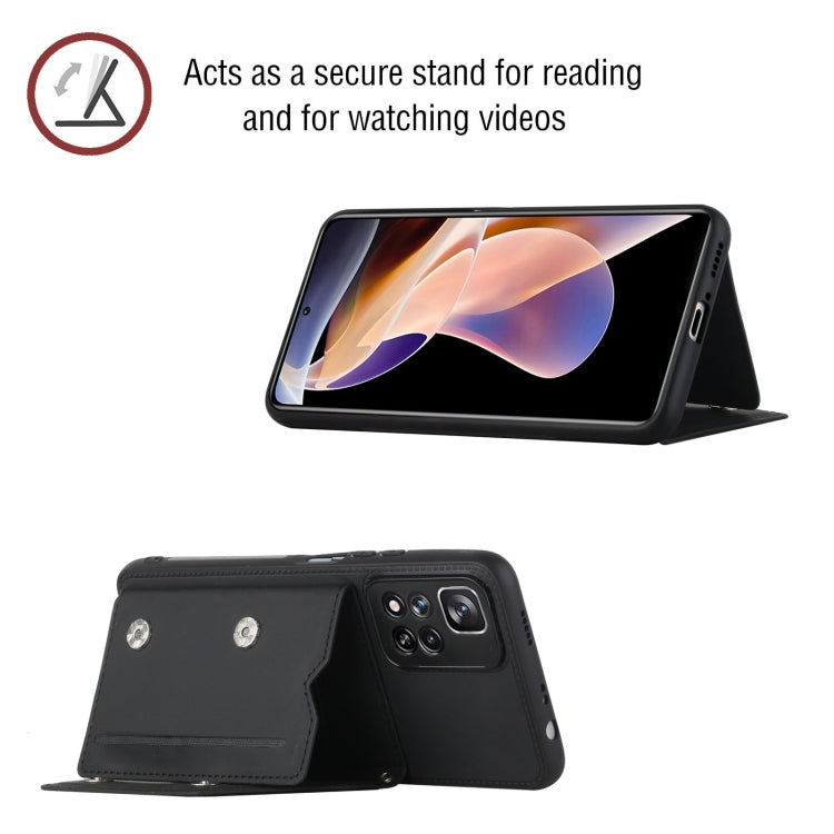 For Xiaomi Redmi Note 11 Pro Skin Feel PU + TPU + PC Phone Case with Card Slots
