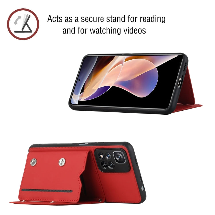 For Xiaomi Redmi Note 11 Pro Skin Feel PU + TPU + PC Phone Case with Card Slots