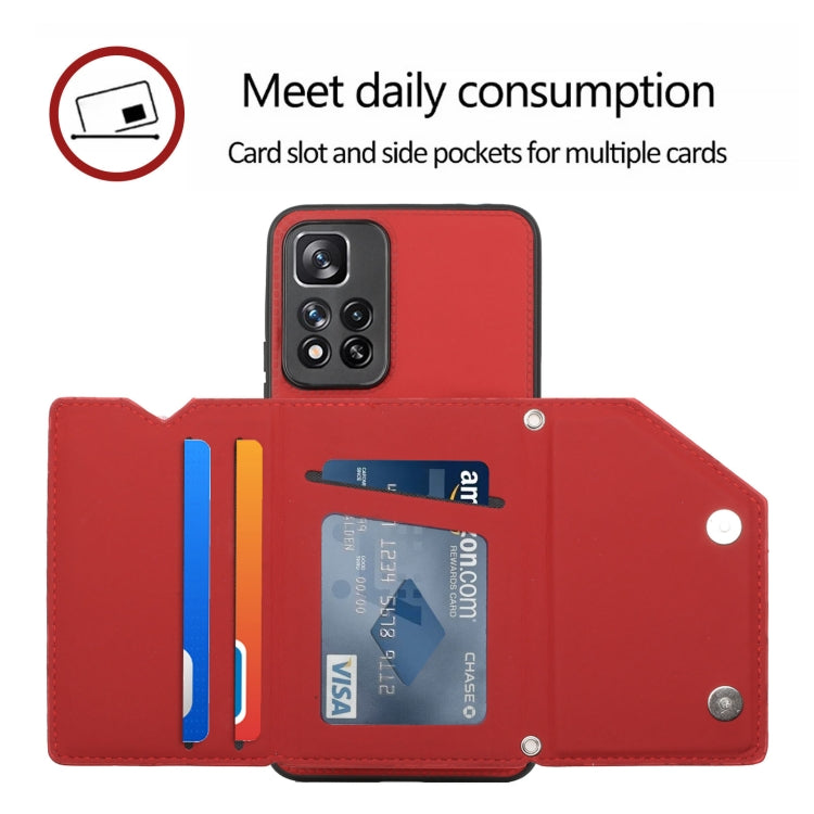 For Xiaomi Redmi Note 11 Pro Skin Feel PU + TPU + PC Phone Case with Card Slots