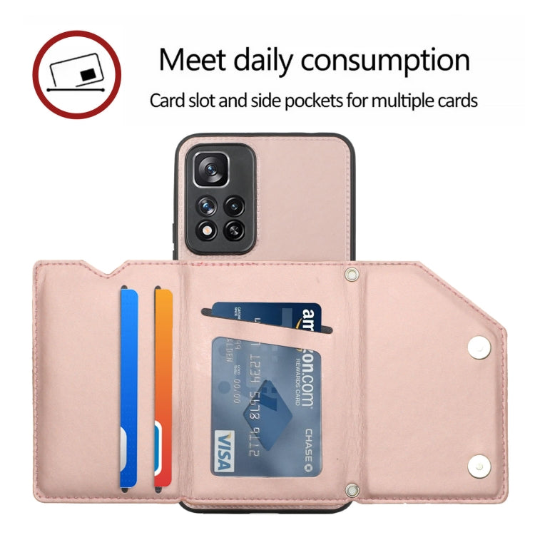 For Xiaomi Redmi Note 11 Pro Skin Feel PU + TPU + PC Phone Case with Card Slots