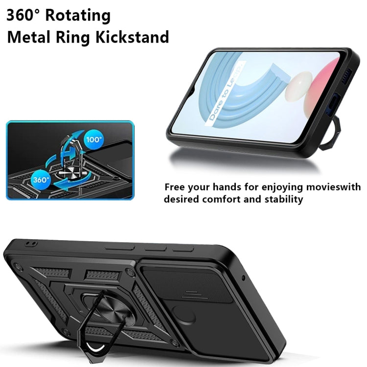 For OPPO Realme C21Y Sliding Camera Cover TPU+PC Phone Case