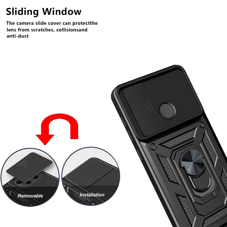 For OPPO Realme C21Y Sliding Camera Cover TPU+PC Phone Case