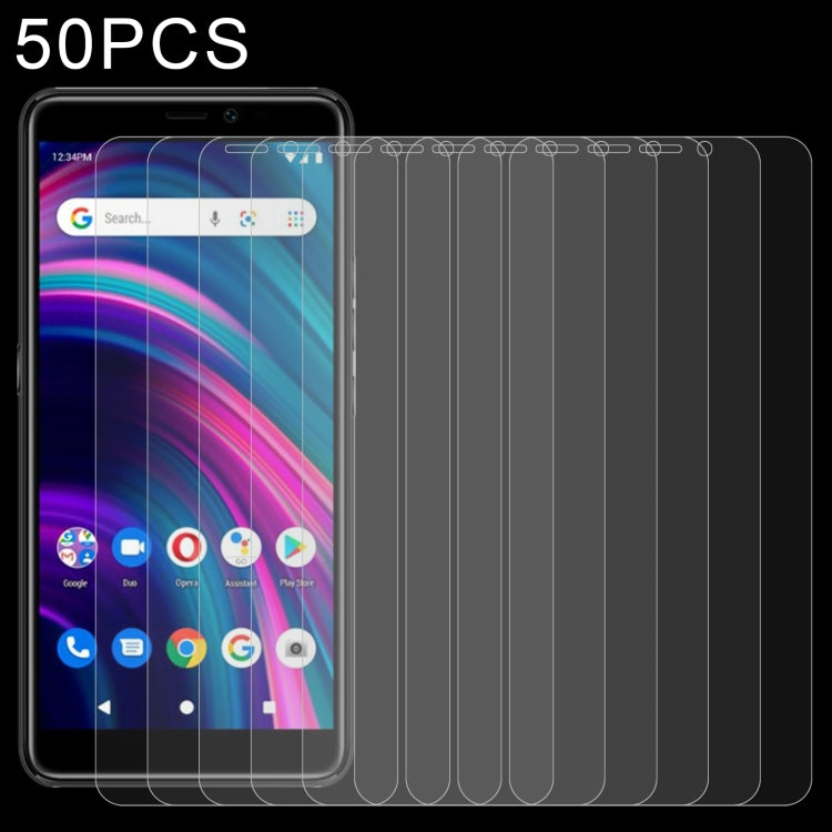 50 PCS 0.26mm 9H 2.5D Tempered Glass Film For BLU J9L