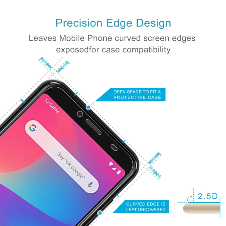 50 PCS 0.26mm 9H 2.5D Tempered Glass Film For BLU G50
